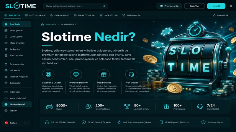 Slotime Online Oyun Platformu Genel Görünümü